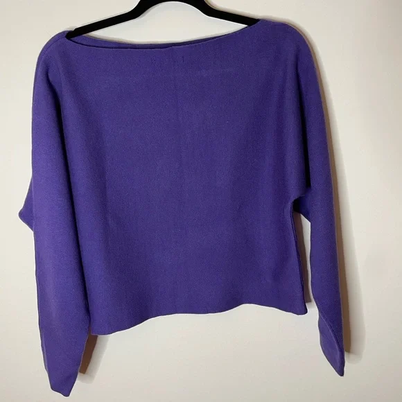 Purple Off-the-Shoulder Sweater - Picture 3 of 4